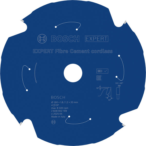 BOSCH EXPERT Fiber Cement Kreissägeblatt, 160x1,8x20 mm, Z4 BOSCH EXPERT Fiber Cement Kreissägeblatt, 160x1,8x20 mm, Z4