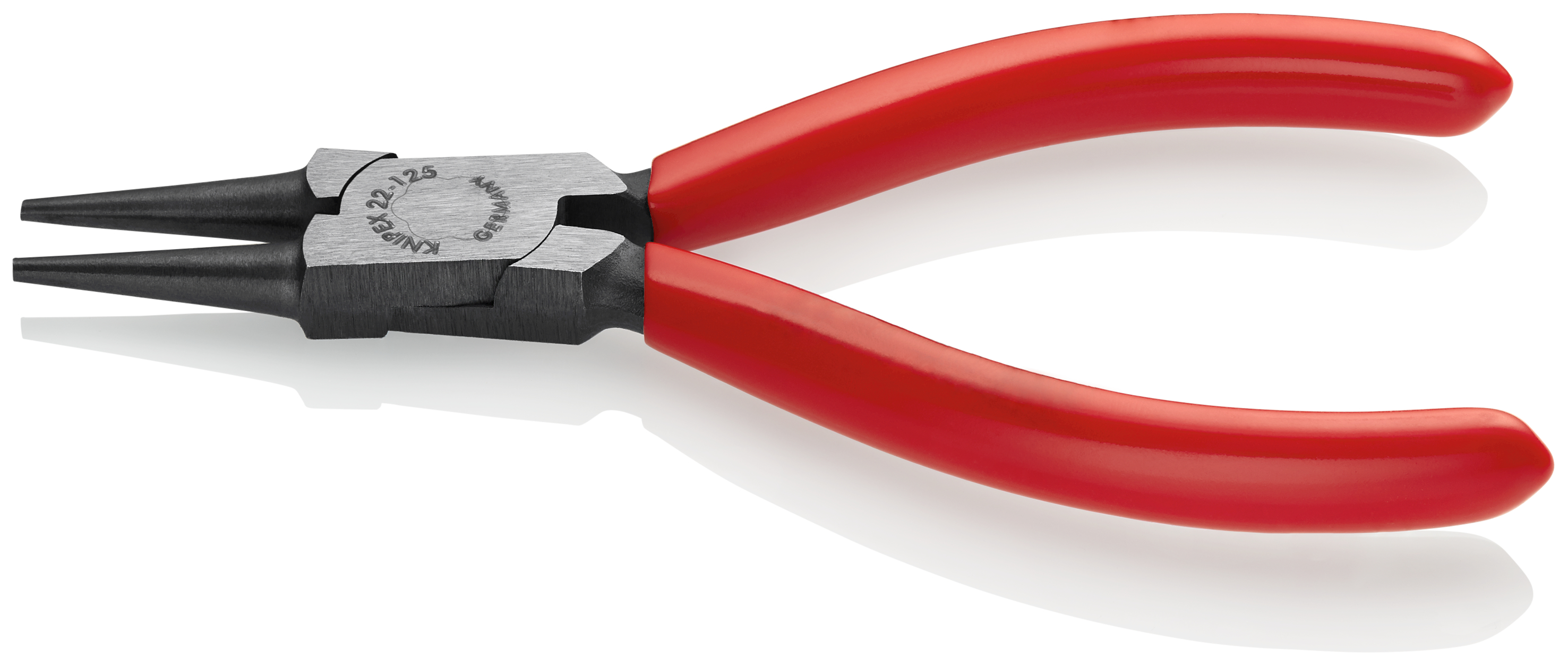KNIPEX KNIPEX 22 01 125 Rundzange 125 mm schwarz atramentiert mit Kunststoff überzogen poliert