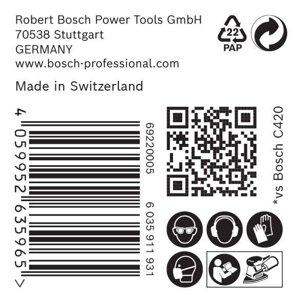 BOSCH EXPERT C470 Schleifblatt, 102x62/93mm, K40, 11 Löcher, 50-tlg.