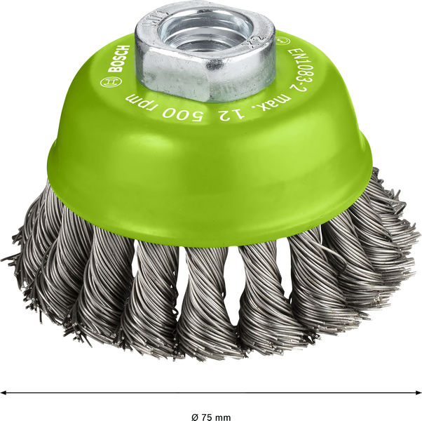 BOSCH PRO Stainless Steel heavy Topfbürste, 75 x 0,5 mm, Gewinde BOSCH PRO Stainless Steel heavy Topfbürste, 75 x 0,5 mm, Gewinde