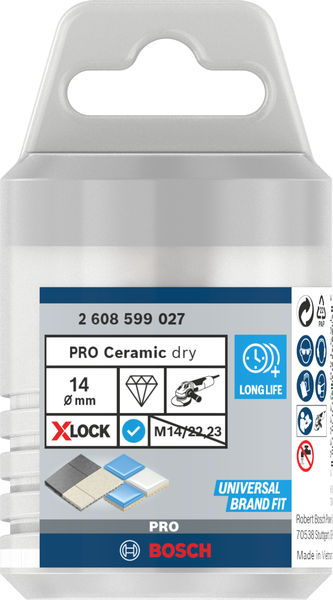 BOSCH PRO Ceramic dry Trockenbohrkrone, 14 x 30 mm, X-Lock