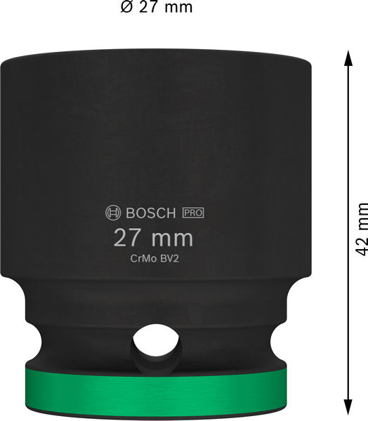 BOSCH PRO Impact Steckschlüsselsatz, 1/2", 27 mm, Standard BOSCH PRO Impact Steckschlüsselsatz, 1/2", 27 mm, Standard