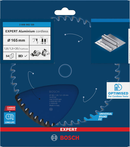 BOSCH EXPERT Aluminium Kreissägeblatt, 165x20 mm, Z54