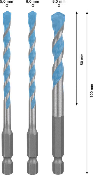 BOSCH EXPERT HEX-9 Multi Construction Bohrer-Set, D= 5 / 6 / 8 mm, 3-tlg. BOSCH EXPERT HEX-9 Multi Construction Bohrer-Set, D= 5 / 6 / 8 mm, 3-tlg.