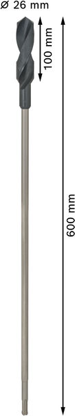 BOSCH PRO Wood HSS Installationsbohrer, 26 x 100 x 600 mm, SDS plus BOSCH PRO Wood HSS Installationsbohrer, 26 x 100 x 600 mm, SDS plus