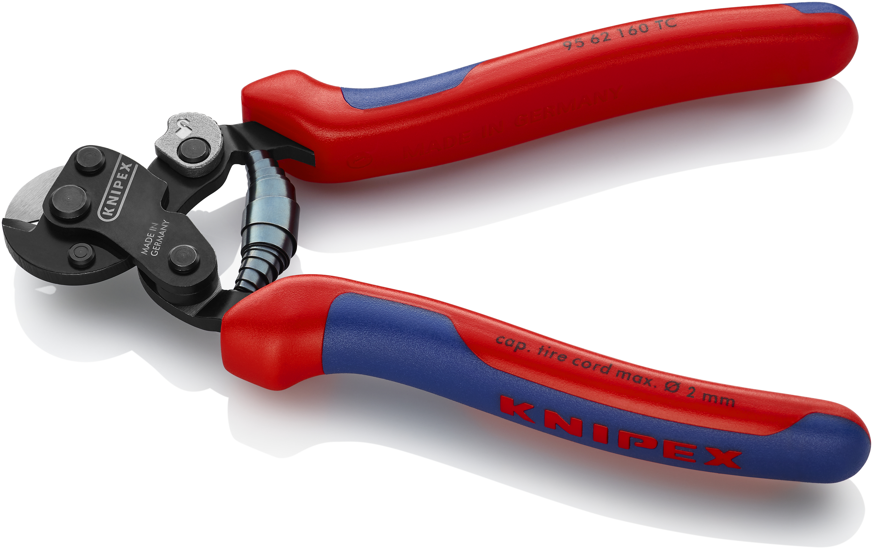 KNIPEX KNIPEX 95 62 160 TC Drahtseilschere für Reifencord 160 mm brüniert mit Mehrkomponenten-Hüllen brüniert