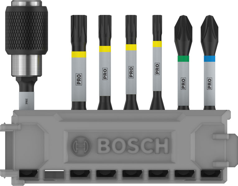 BOSCH PRO Impact Set mit Quick Change-Bithalter und Pick and Click-Einsätzen, 8-tlg. BOSCH PRO Impact Set mit Quick Change-Bithalter und Pick and Click-Einsätzen, 8-tlg.