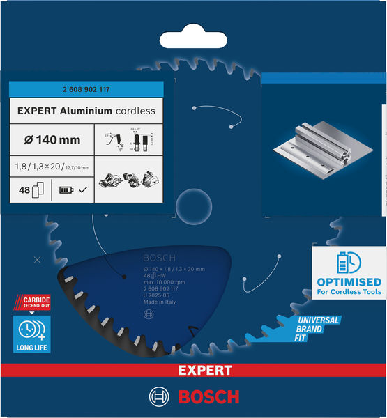 BOSCH EXPERT Aluminium Kreissägeblatt, 140x20 mm, Z48 BOSCH EXPERT Aluminium Kreissägeblatt, 140x20 mm, Z48