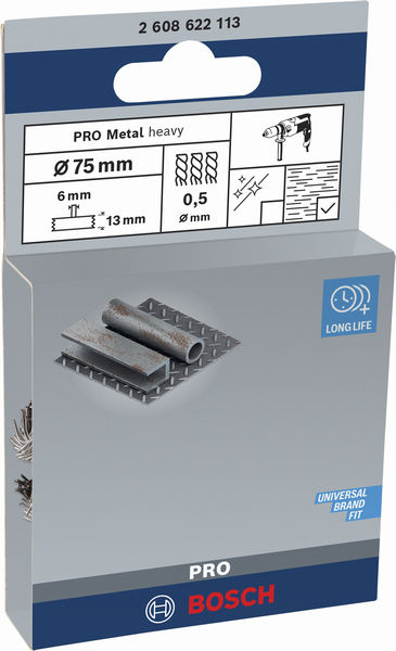 BOSCH PRO Metal heavy Scheibenbürste, gerader Schaft, 75 x 0,5 mm