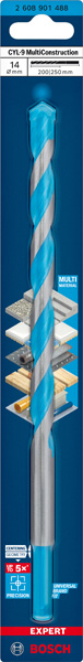 BOSCH EXPERT CYL-9 Multi Construction Bohrer, 14x200x250 mm BOSCH EXPERT CYL-9 Multi Construction Bohrer, 14x200x250 mm