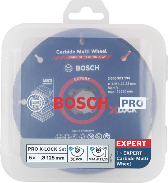 BOSCH PRO Cutting and Grinding Set für X-Lock, 125 x 1 x 22,23 mm, 5-tlg. BOSCH PRO Cutting and Grinding Set für X-Lock, 125 x 1 x 22,23 mm, 5-tlg.