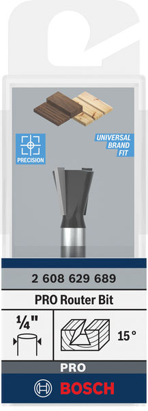BOSCH PRO Zinkenfräser, 15°, Schaft 1/4" BOSCH PRO Zinkenfräser, 15°, Schaft 1/4"