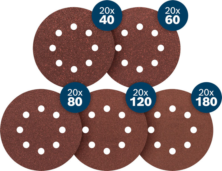 BOSCH EXPERT C430 Schleifpapier-Set, K40/60/80/120/180, 125mm, 100-tlg., Starter Pack BOSCH EXPERT C430 Schleifpapier-Set, K40/60/80/120/180, 125mm, 100-tlg., Starter Pack