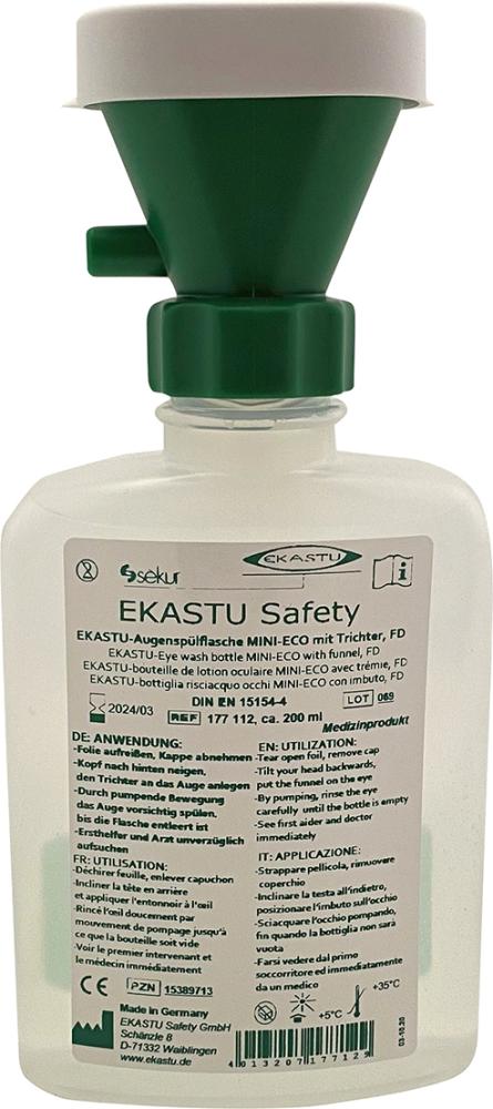 EKASTU SAFETY Augenspülflasche MINI-ECO mit Trichter, ca. 200ml