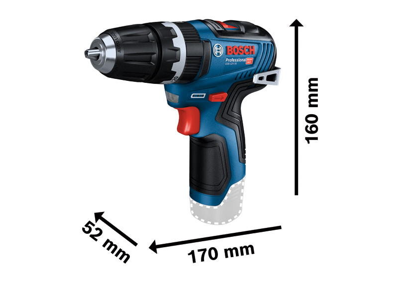 BOSCH Akku-Schlagbohrschrauber GSB 12V-35, 2 x Akku GBA 12V 3.0Ah in L-BOXX