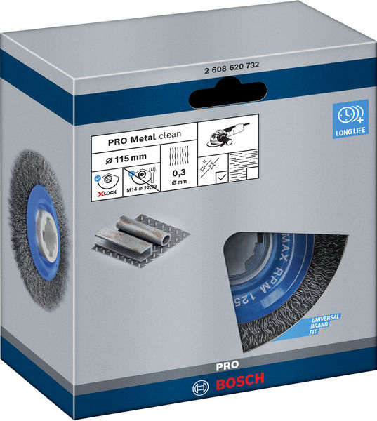 BOSCH PRO Metal clean X-Lock Scheibenbürste, 115 x 0,3 mm