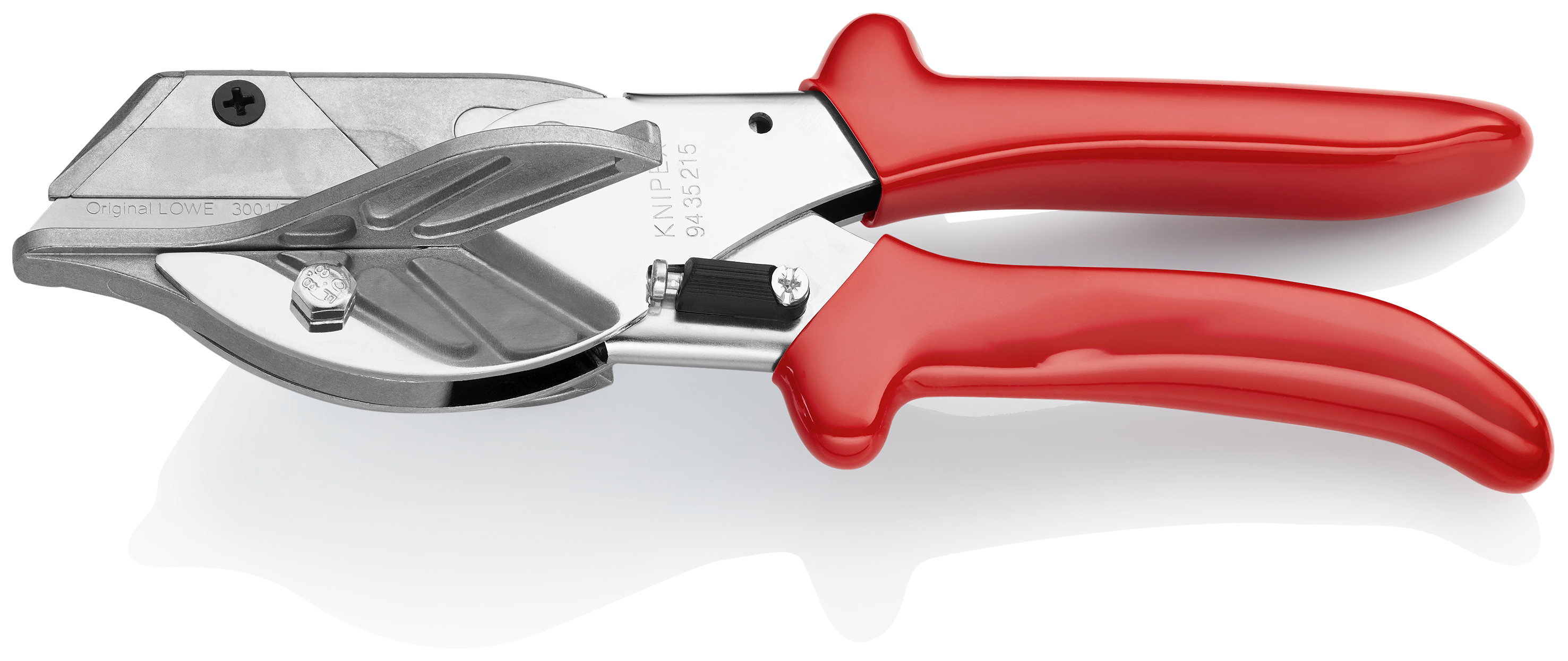 KNIPEX Gehrungsschere für Kunststoff- und Gummiprofile 215 mm verchromt mit Kunststoff-Hüllen