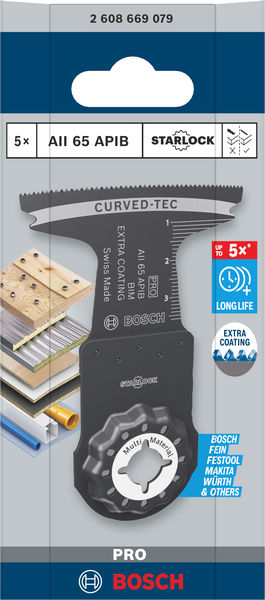BOSCH PRO AII 65 APIB Blatt für Multifunktionswerkzeuge, 65 x 40 mm, 5-tlg.