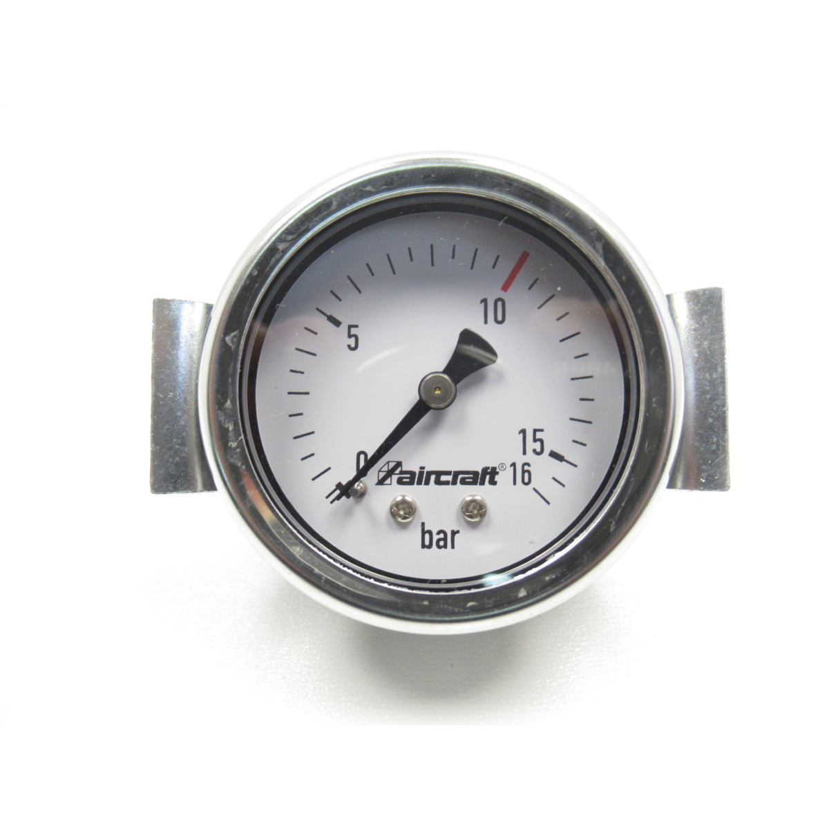 AIRCRAFT Manometer 0-16 bar, Ø50mm, G1/4", Markierung bei 10bar, mit Klammer