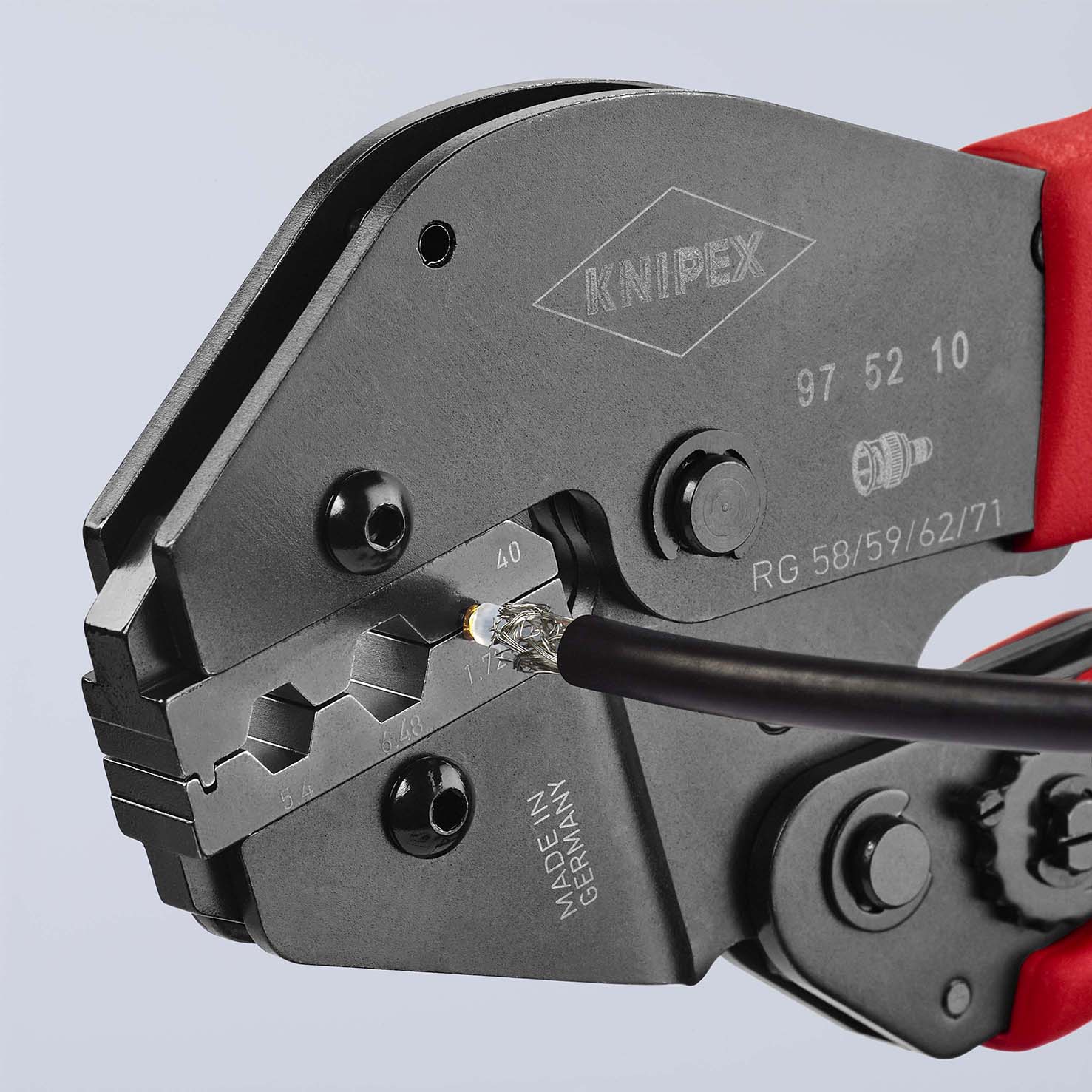 KNIPEX KNIPEX 97 52 10 Crimpzange auch für Zweihandbedienung 250 mm brüniert mit rutschhemmenden Kunststoff-Hüllen brüniert KNIPEX KNIPEX 97 52 10 Crimpzange auch für Zweihandbedienung 250 mm brüniert mit rutschhemmenden Kunststoff-Hüllen brüniert