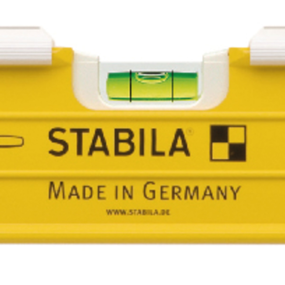 STABILA Maurer-Wasserwaage Type 196-2 K, 122 cm, integrierter Klopfschutz, extrasteifes Alu-Profil, 1 Horizontal-/2 Vertikal-Libellen, 2 Handgriffe, stoßdämpfende Endkappen, Made in Germany