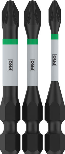 BOSCH PRO Pozidriv Impact Bit Set, PZ1, PZ2, PZ3, 55 mm, 3-tlg.