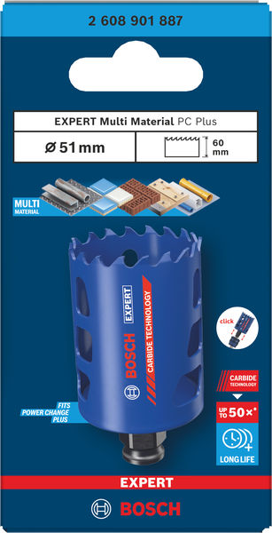 BOSCH EXPERT Multi Material Power Change Plus-Lochsäge, 51 x 60 mm BOSCH EXPERT Multi Material Power Change Plus-Lochsäge, 51 x 60 mm