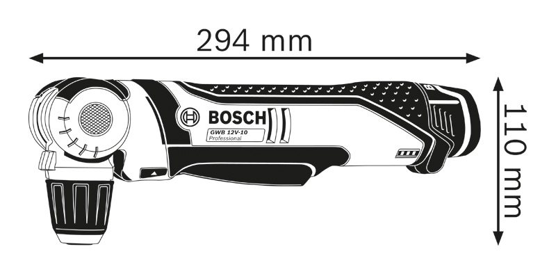 BOSCH Akku-Winkelbohrmaschine GWB 12V-10 in L-BOXX