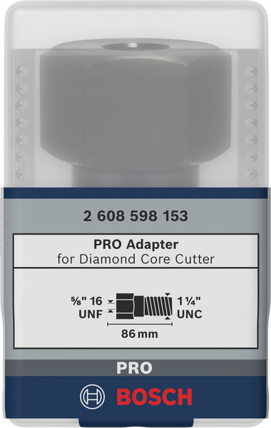 BOSCH Adapter f.Diamantbohrkronen Maschinenseite5/8Zoll 16UNF,Kronenseite1 1/4Zoll UNC