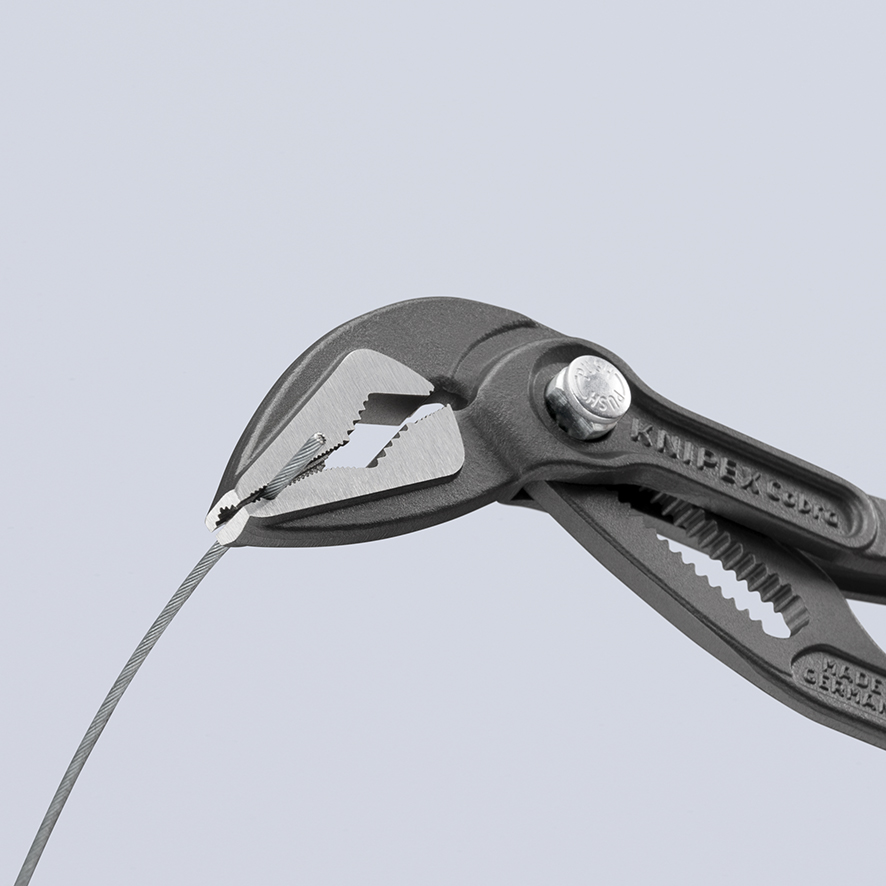 KNIPEX KNIPEX 87 51 180 Cobra® ES Wasserpumpenzange extra-schlank 180 mm grau atramentiert mit rutschhemmendem Kunststoff überzogen poliert KNIPEX KNIPEX 87 51 180 Cobra® ES Wasserpumpenzange extra-schlank 180 mm grau atramentiert mit rutschhemmendem Kunststoff überzogen poliert