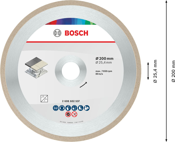 BOSCH Ceramic Trennscheibe, 200 x 7 mm, Bohrung 25,4 mm