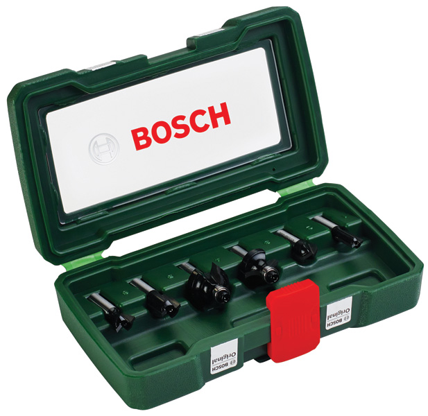 BOSCH 6-teiliges HM-Fräser-Set (8 mm Schaft) BOSCH 6-teiliges HM-Fräser-Set (8 mm Schaft)