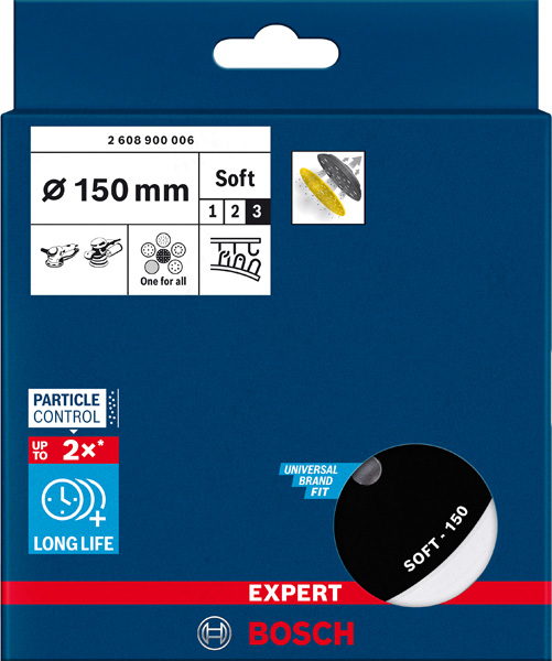 BOSCH EXPERT Mulitloch-Stützteller, 150mm, weich, M8+5/16 BOSCH EXPERT Mulitloch-Stützteller, 150mm, weich, M8+5/16