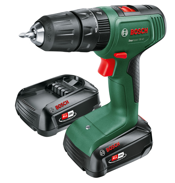 BOSCH Akku-Schlagbohrmaschine EasyImpact 18V-40, 2 x Akku PBA 18V 2.0Ah im Tragekoffer BOSCH Akku-Schlagbohrmaschine EasyImpact 18V-40, 2 x Akku PBA 18V 2.0Ah im Tragekoffer