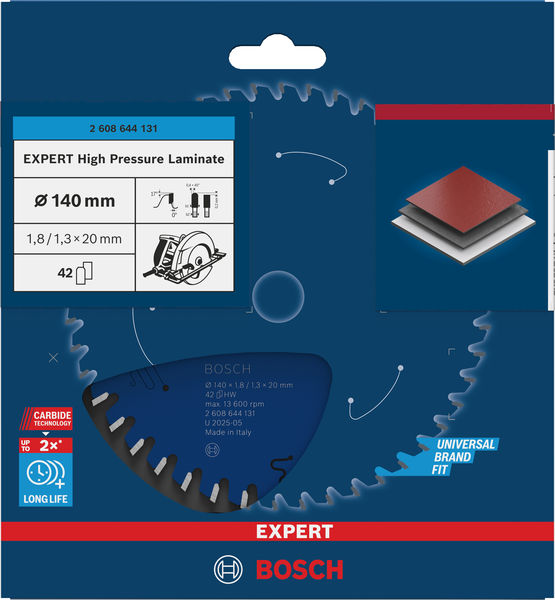 BOSCH EXPERT High Pressure Laminate Kreissägeblatt, 140x1,8/1,3x20 mm, Z42