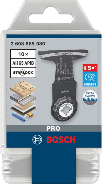 BOSCH PRO AII 65 APIB Blatt für Multifunktionswerkzeuge, 65 x 40 mm, 10-tlg.