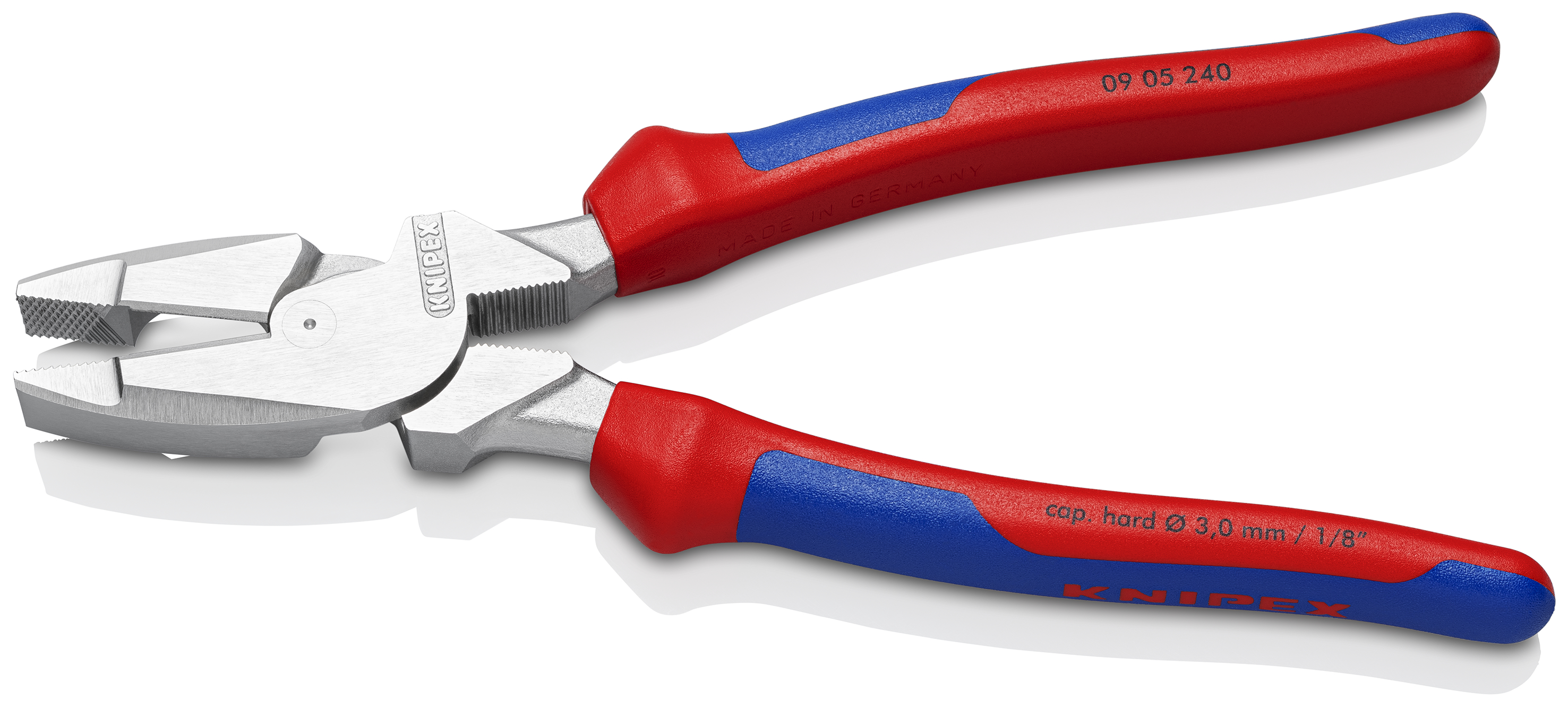 KNIPEX KNIPEX 09 05 240 Kraft-Kombizange "Lineman's Pliers" amerikanisches Modell 240 mm verchromt mit Mehrkomponenten-Hüllen