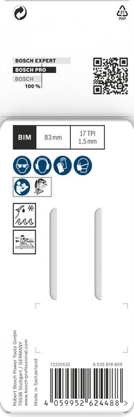 BOSCH PRO Metal curve T118EOF Stichsägeblatt, 83 mm, 2-tlg.