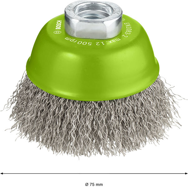 BOSCH PRO Stainless Steel clean Topfbürste, 75 x 0,3 mm, Gewinde BOSCH PRO Stainless Steel clean Topfbürste, 75 x 0,3 mm, Gewinde