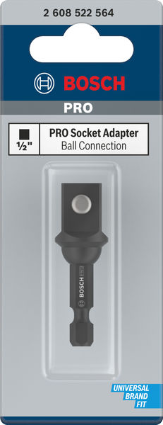BOSCH PRO Socket Adapter mit Kugelverbindung, 1/2", 50 mm BOSCH PRO Socket Adapter mit Kugelverbindung, 1/2", 50 mm