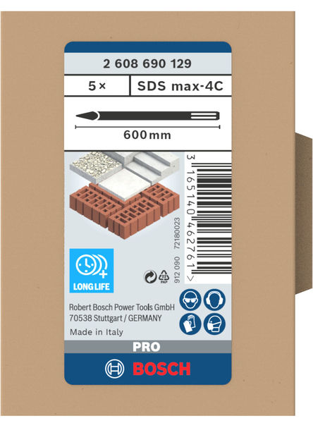 BOSCH PRO SDS max-4C Spitzmeißel-Set, 600 mm, 5-tlg.