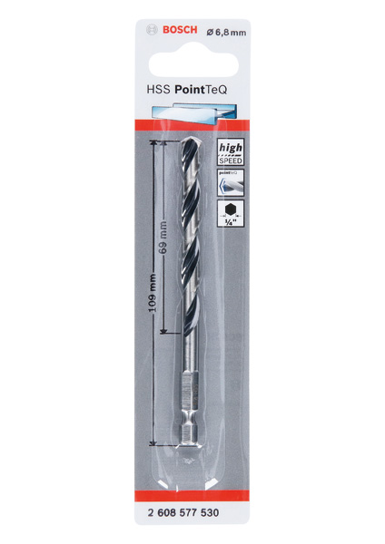 BOSCH HSS PointTeQ Sechskantbohrer 6,8 mm