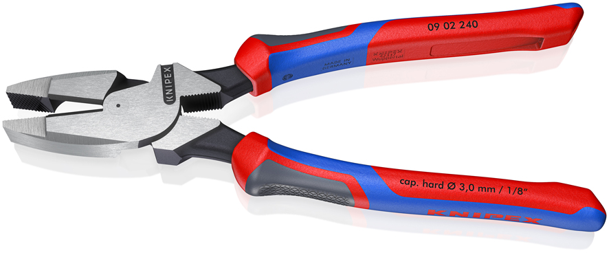 KNIPEX KNIPEX 09 02 240 Kraft-Kombizange "Lineman's Pliers" amerikanisches Modell 240 mm schwarz atramentiert mit Comfort-Griffen poliert