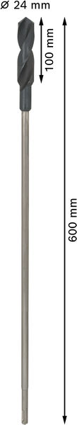 BOSCH PRO Wood HSS Installationsbohrer, 24 x 100 x 600 mm, SDS plus