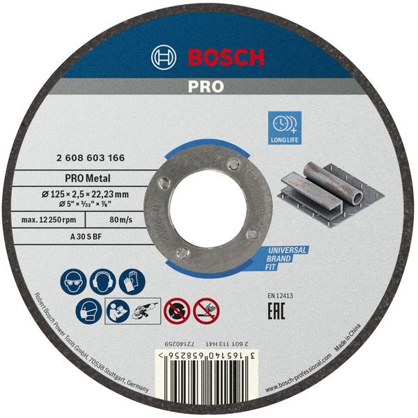 BOSCH PRO Metal Trennscheibe, 125 x 2.5 x 22.23 mm, gerade