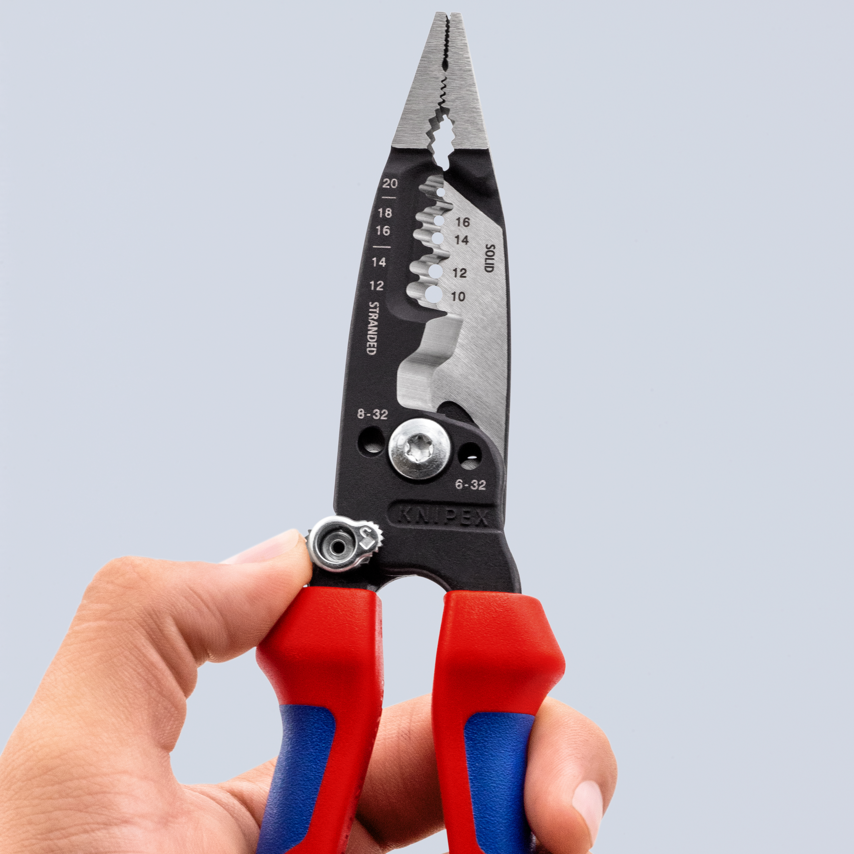 KNIPEX KNIPEX 13 72 8 WireStripper Multifunktions-Elektrikerzangen amerikanisches Modell 200 mm schwarz atramentiert mit Mehrkomponenten-Hüllen poliert