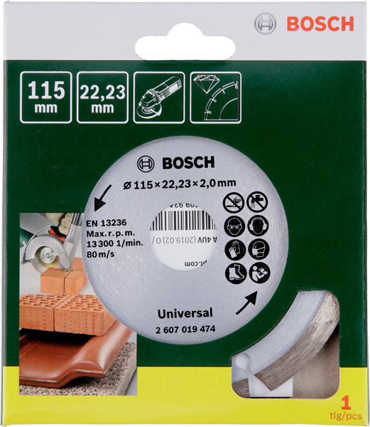 BOSCH Diamanttrennscheibe für Baumaterial, Durchmesser: 115 mm BOSCH Diamanttrennscheibe für Baumaterial, Durchmesser: 115 mm