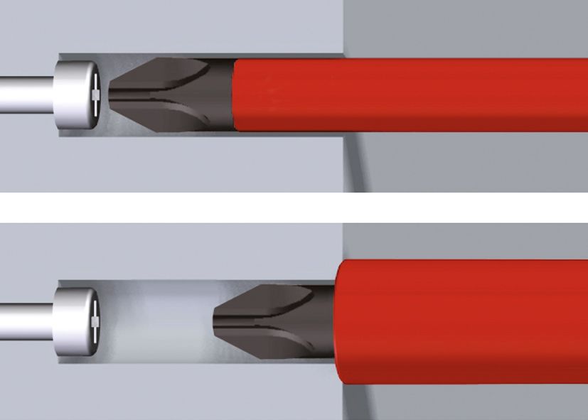 WIHA Schraubendreher mit Bit-Magazin LiftUp electric Schlitz, Phillips mit 6 slimBits