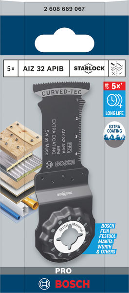 BOSCH PRO AIZ 32 APIB Blatt für Multifunktionswerkzeuge, 32 x 50 mm, 5-tlg. BOSCH PRO AIZ 32 APIB Blatt für Multifunktionswerkzeuge, 32 x 50 mm, 5-tlg.
