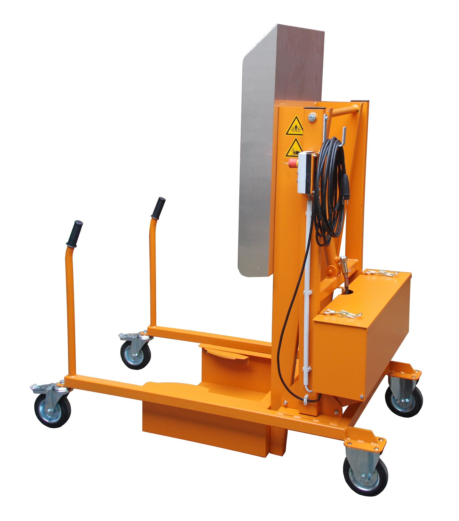 BAUER Mülltonnen-Kippstation MKS-230V, lackiert, RAL 2000 Gelborange